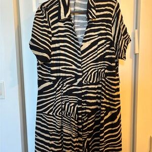 H&M Black and White Casual Shirt Dress